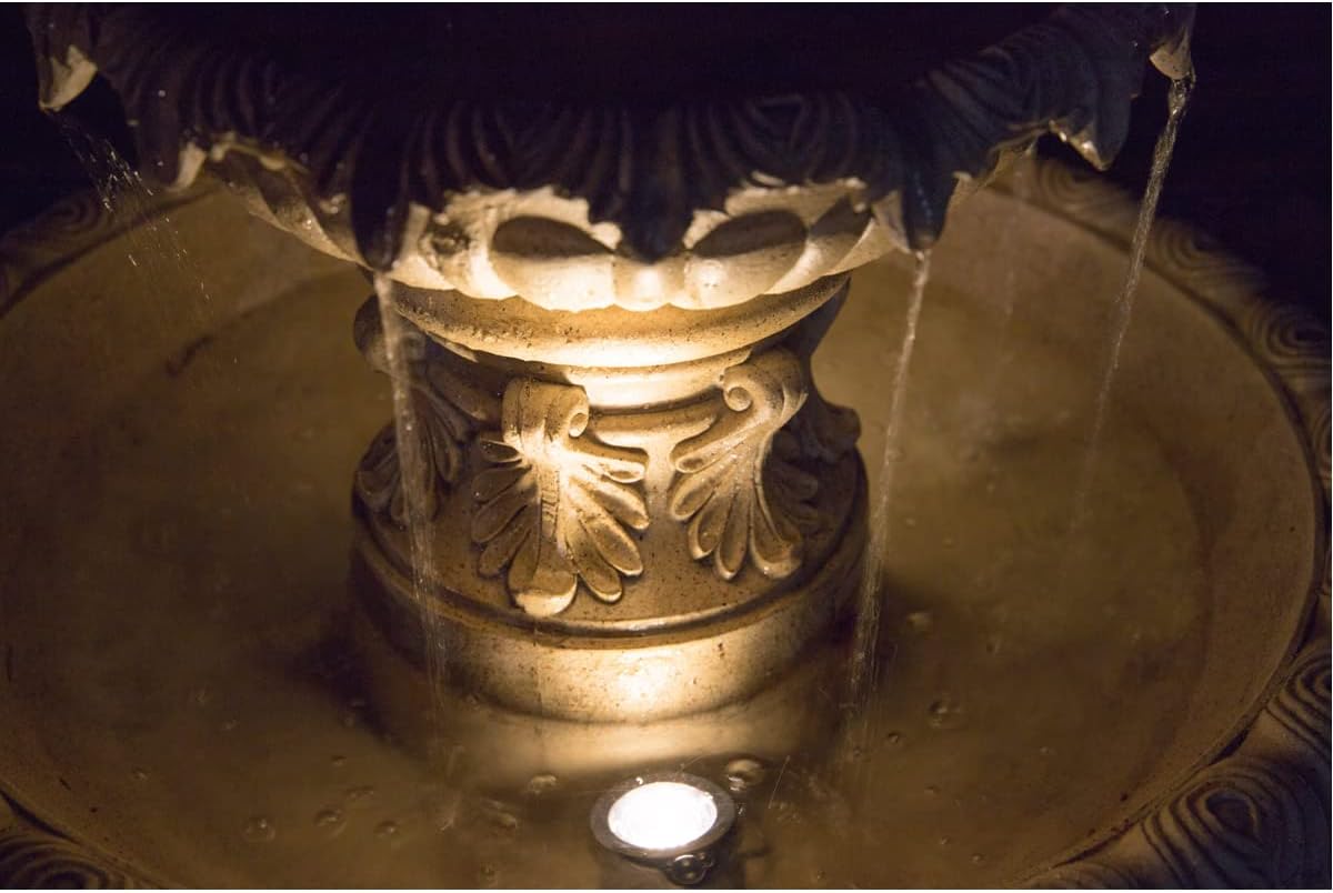 Kenroy Home Ibiza Classic Outdoor Floor Fountain, Sandstone, 45 Inch Height, 25.5 Inch Width, 25.5 Inch Depth