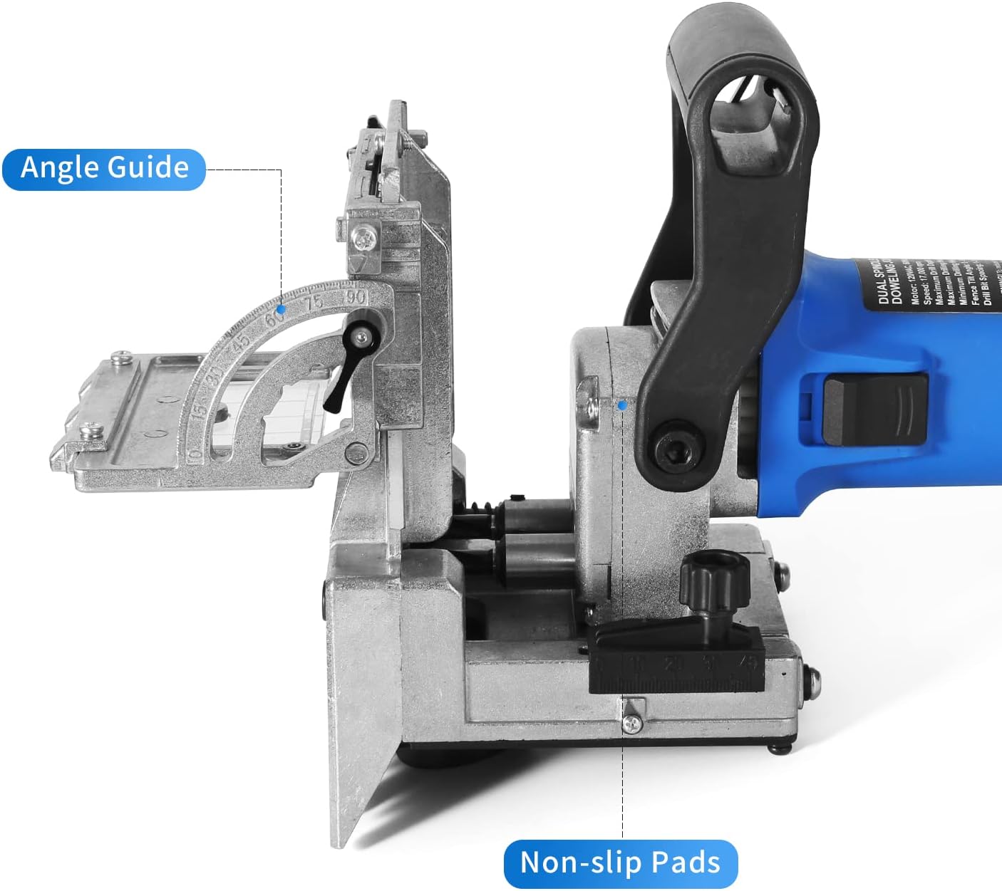 DJ710 Dual Spindle Dowel Jointer,Wood Dowels Joiner,with two 8mm and 6mm bits,Wooden Dowel Pins 80pcs,Biscuit Joiner
