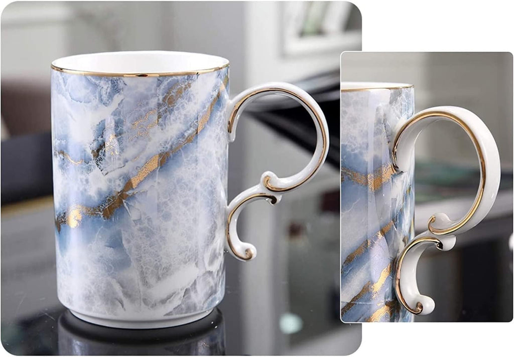 Vanity Bathroom Decor, Ceramic Bathroom Accessory Set Fashion Marble Pattern European Style Bathroom Kit for Housewarming Gift Housewarming Gift(C)