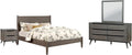 HOMES: Inside + Out Debonaze Modern California King 4-Piece Bedroom Set, Gray