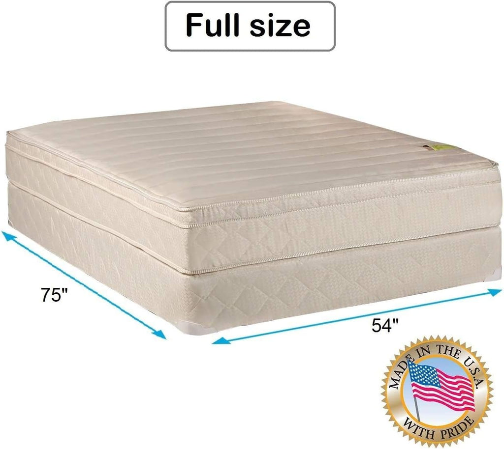DS USA Comfort Pedic Firm PillowTop (Eurotop) Mattress Set with Metal Bed Frame - Sleep System with Enhanced Cushion Support, Longlasting Comfort, Orthopedic (Full 54'x75'x11')