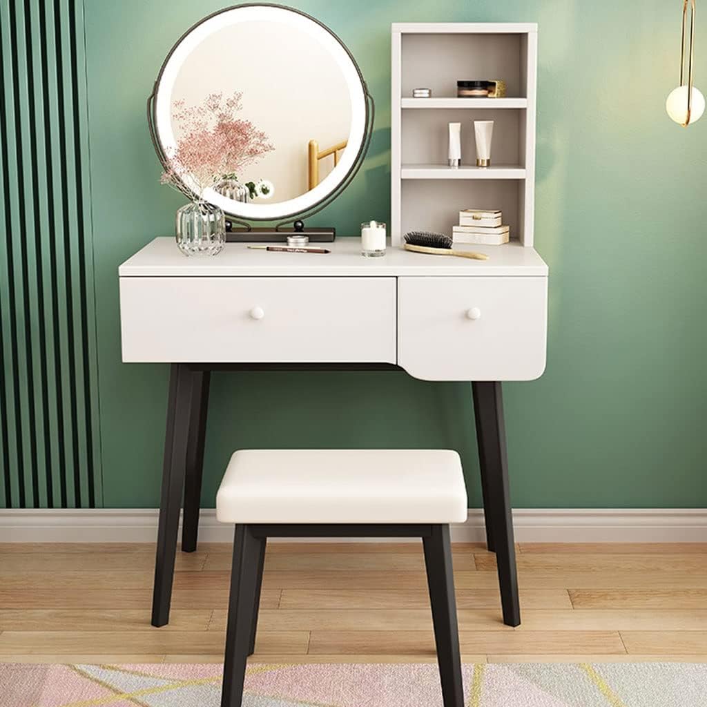 Vanity Benches Makeup Table Set Modern Minimalist Vanity Table Bedroom Small Apartment Dressing Table Cosmetic Storage Table (Color : A)