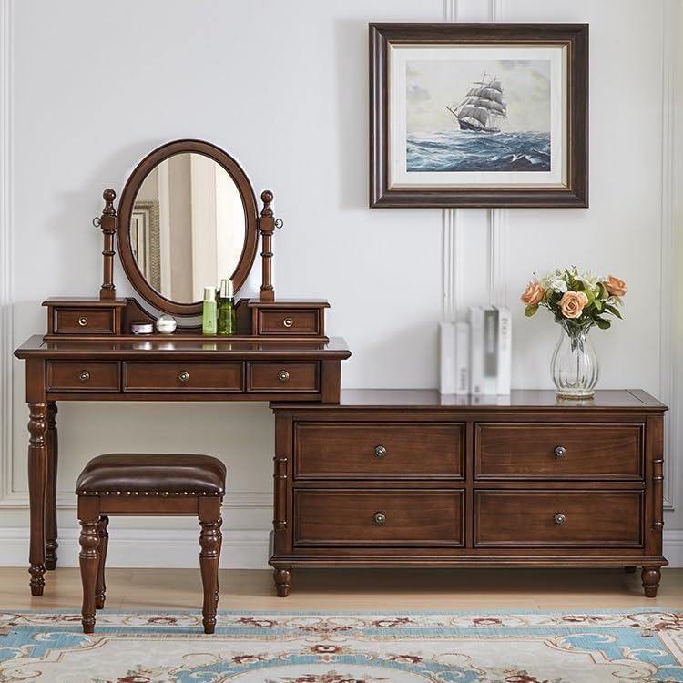 Makeup Vanity Wooden Dressing Table Bedroom with Cabinet Dressing Table Corner Dressing Table Makeup Desk