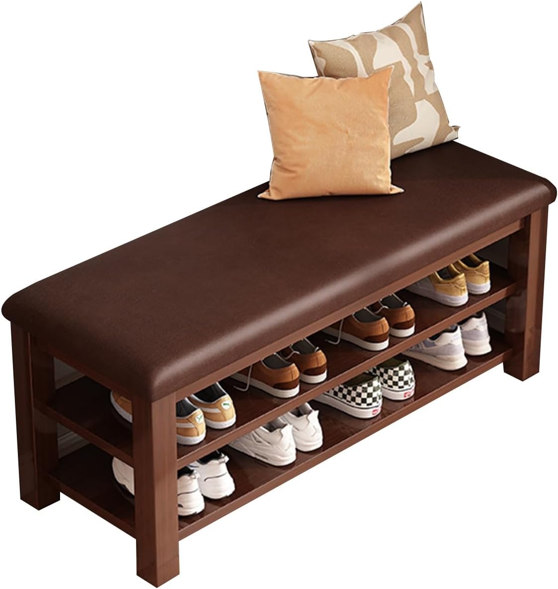 Shoe Storage Cabinet Cabinets Hallway Slim Cupboard Cupboards Hallways Slimline，2-Tier Shoe Storage Bench with Cushioned Seat Entryway Shoe for Hallway and Bedroom - Corner Shoe Ra