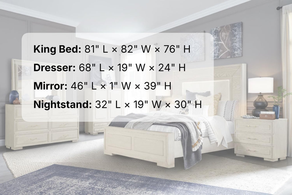 First of a Kind Celine Modern 4 Piece King Bedroom Set with Warm Wood Finish Clean Contemporary Design Coordinated Furniture Collection