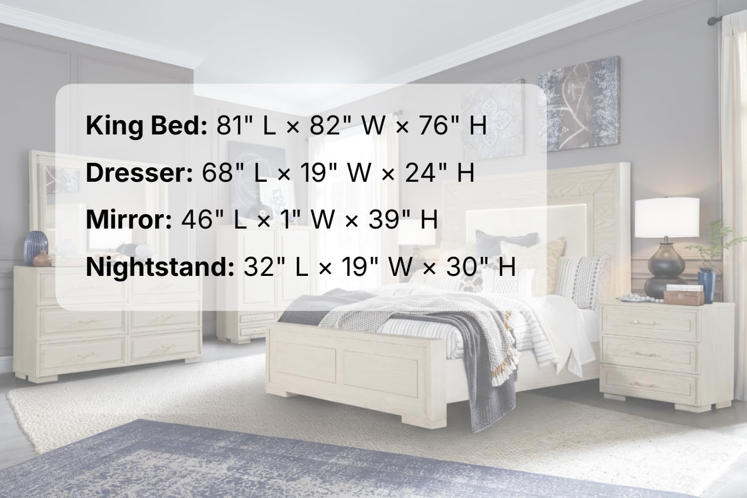 First of a Kind Celine Modern 4 Piece King Bedroom Set with Warm Wood Finish Clean Contemporary Design Coordinated Furniture Collection