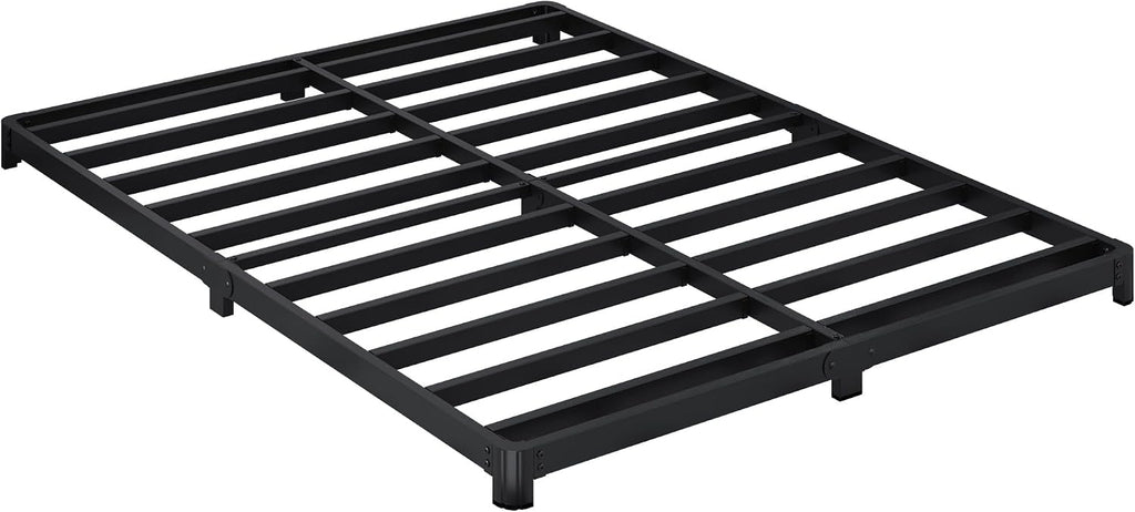 Likelalaso 3 inch Low King Size Bed Frame with Rounded Corner, Heavy Duty Metal, Easy Assembly, Noise Free, Black