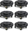 PLASTIC PRINCE Trash Can Dolly with Wheels Black Garbage Can Wheels Transports 20 Gallon 32 Gallon 44 Gallon and 55 Gallon Brute Trash Can Dolly for Restaurants Offices Commercial Environments, 6 Pack