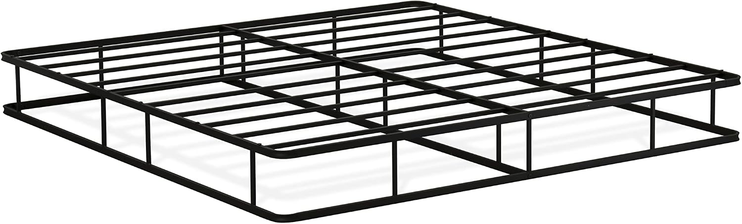 EAST WEST FURNITURE - DHKBBLK - Dothan Metal King Bed Frame with Magnificent Design Headboard and Footboard - Premium Metal Frame in Powder Coating Black