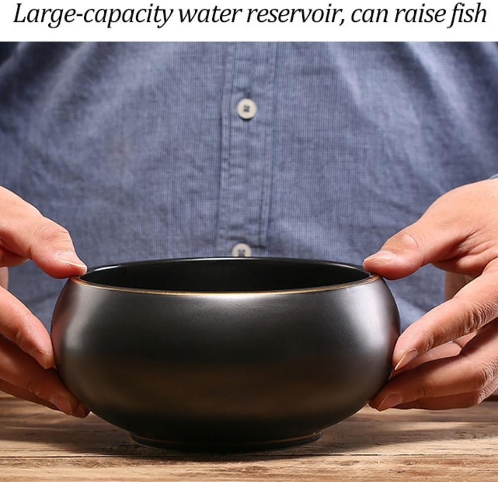 Ceramic Small Tabletop Fountain, Outdoor Feng Shui Zen Water Fountain, Cycle Waterfall Fountain Eagle-Beak Water Outlet Design for Table Desk Office Patio, 6.69'(A)