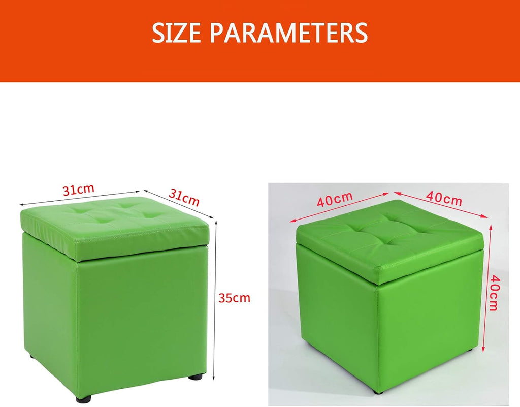 BTZHY Vanity Chair,Square Storage Upholstered Footstool, PU Leather Makeup Dressing Stool,Shoe Bench Vanity Stool Piano Seat n Functional Stool Sofa Stool