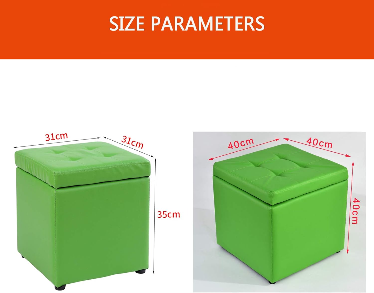 BTZHY Vanity Chair,Square Storage Upholstered Footstool, PU Leather Makeup Dressing Stool,Shoe Bench Vanity Stool Piano Seat n Functional Stool Sofa Stool