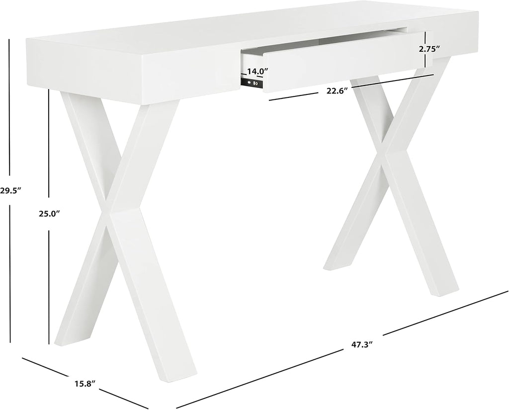 Safavieh Home Collection Alessia White Lacquer 1-Drawer Vanity Desk