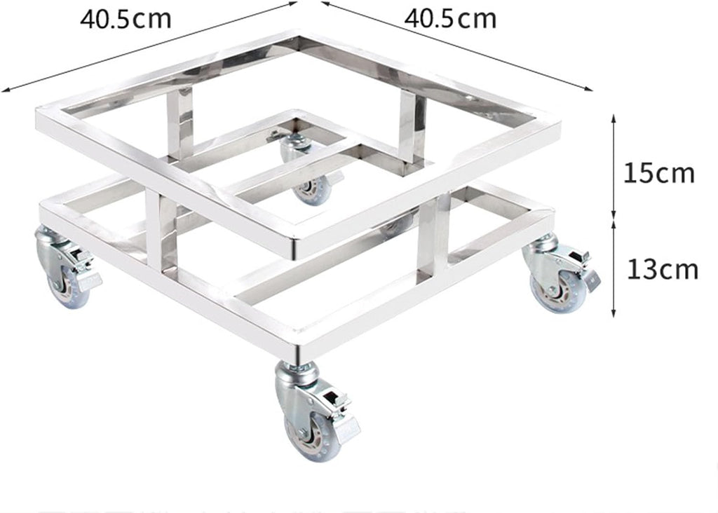 Heavy-Duty Dolly Cart with Stainless Steel Platform & Wheels - Ideal for Plant Pots, Grease Buckets, Car Wash Tools, & Home Use - Durable Rolling Utility Trolley