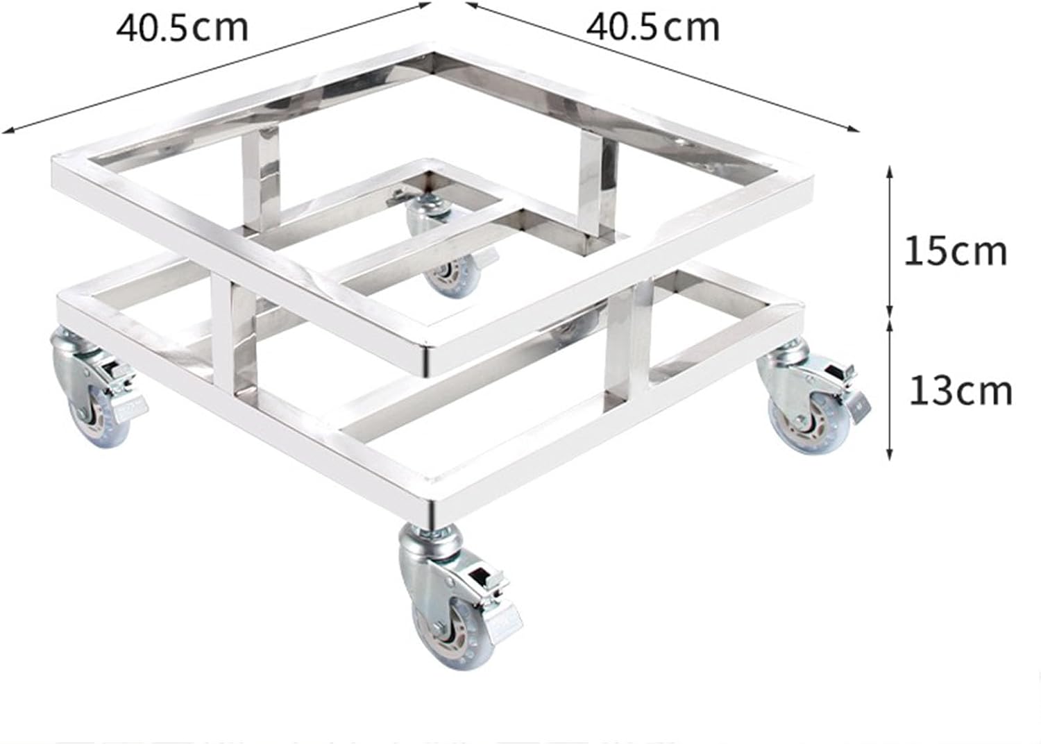 Heavy-Duty Dolly Cart with Stainless Steel Platform & Wheels - Ideal for Plant Pots, Grease Buckets, Car Wash Tools, & Home Use - Durable Rolling Utility Trolley