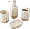 Vanity Bathroom Decor, European Ceramic Bathroom Accessories Set Decoration Cup Toothbrush Holder Tray Soap Box Housewarming Gift