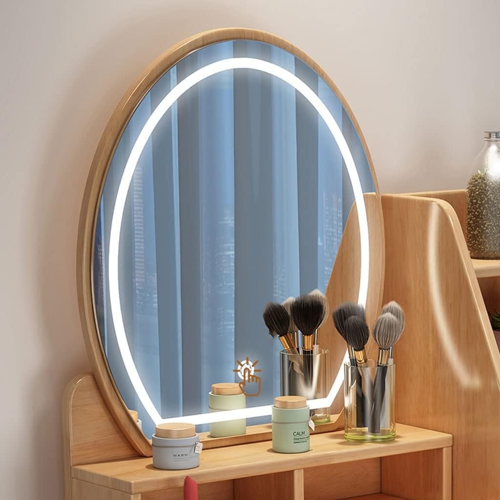 Vanity Benches Vanity Table Set with Lighted Mirror Ladies Fashion Makeup Table Modern Small Makeup Table for Bedroom Dresser with Drawers (Color : A, Size : L70CM)