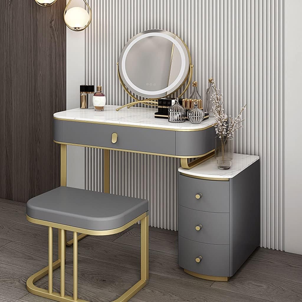 Vanity Benches Vanity Table Set Slate Bedside Table Integrated Dressing Table Bedroom Modern Small Dressing Table Dresser with Drawers (Color : A)