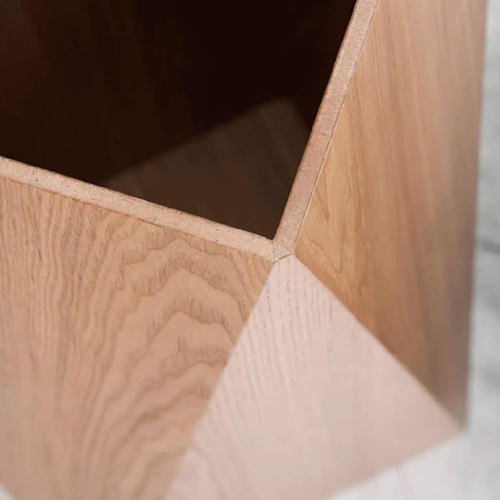 Wooden Trash Can with Diamond Design High Grade Household Waste Basket for Living Room Office and Bathroom Smart and Stylish Garbage Bin for Home or Work (Mixed Colors)