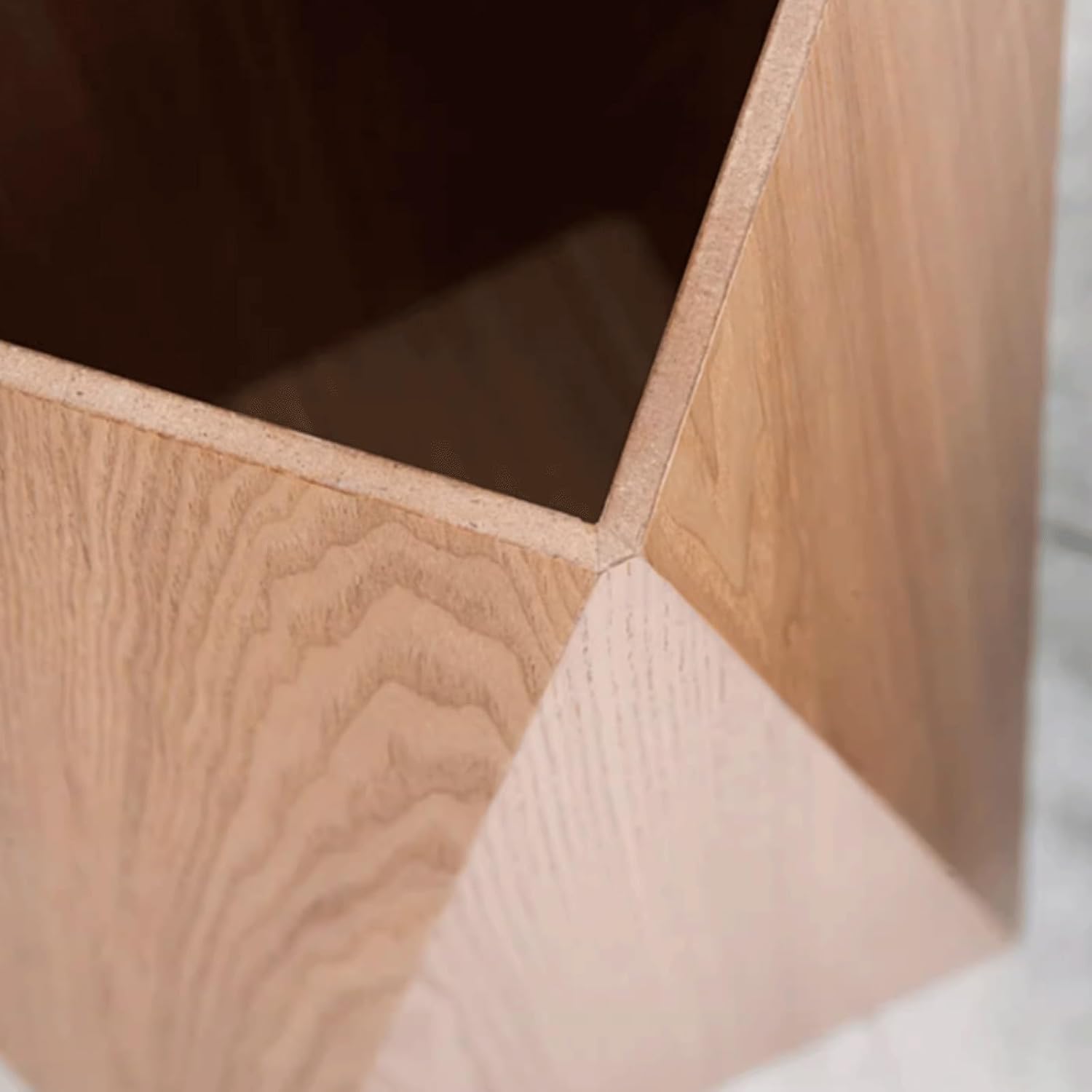 Wooden Trash Can with Diamond Design High Grade Household Waste Basket for Living Room Office and Bathroom Smart and Stylish Garbage Bin for Home or Work (Mixed Colors)