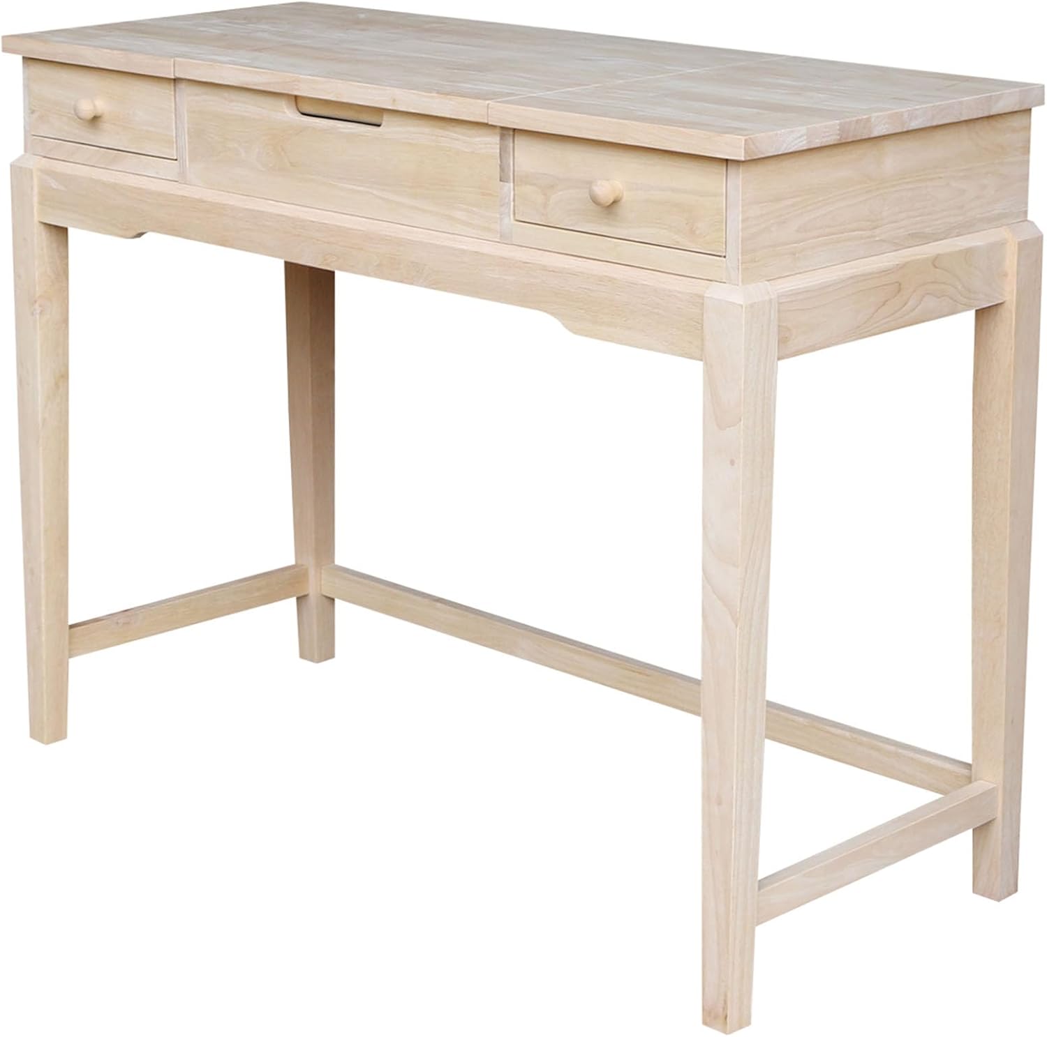 Solid Wood Vanity Table, Unfinished