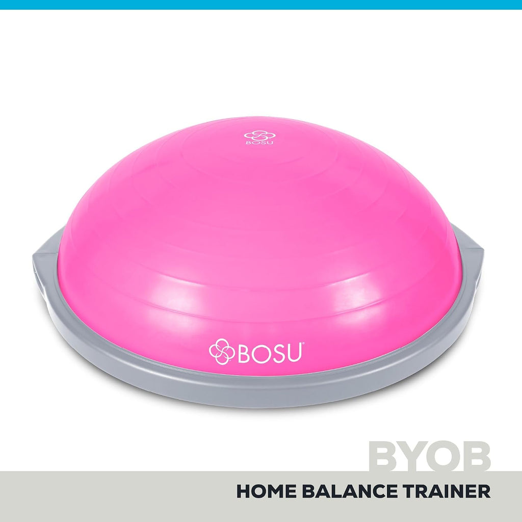 Bosu Balance Ball Exercise Trainer, Home Gym Equipment w/Guided Workouts & Pump, 26' Inflatable Fitness Platform for Strength Training, Standing, Balancing, and Core Workout