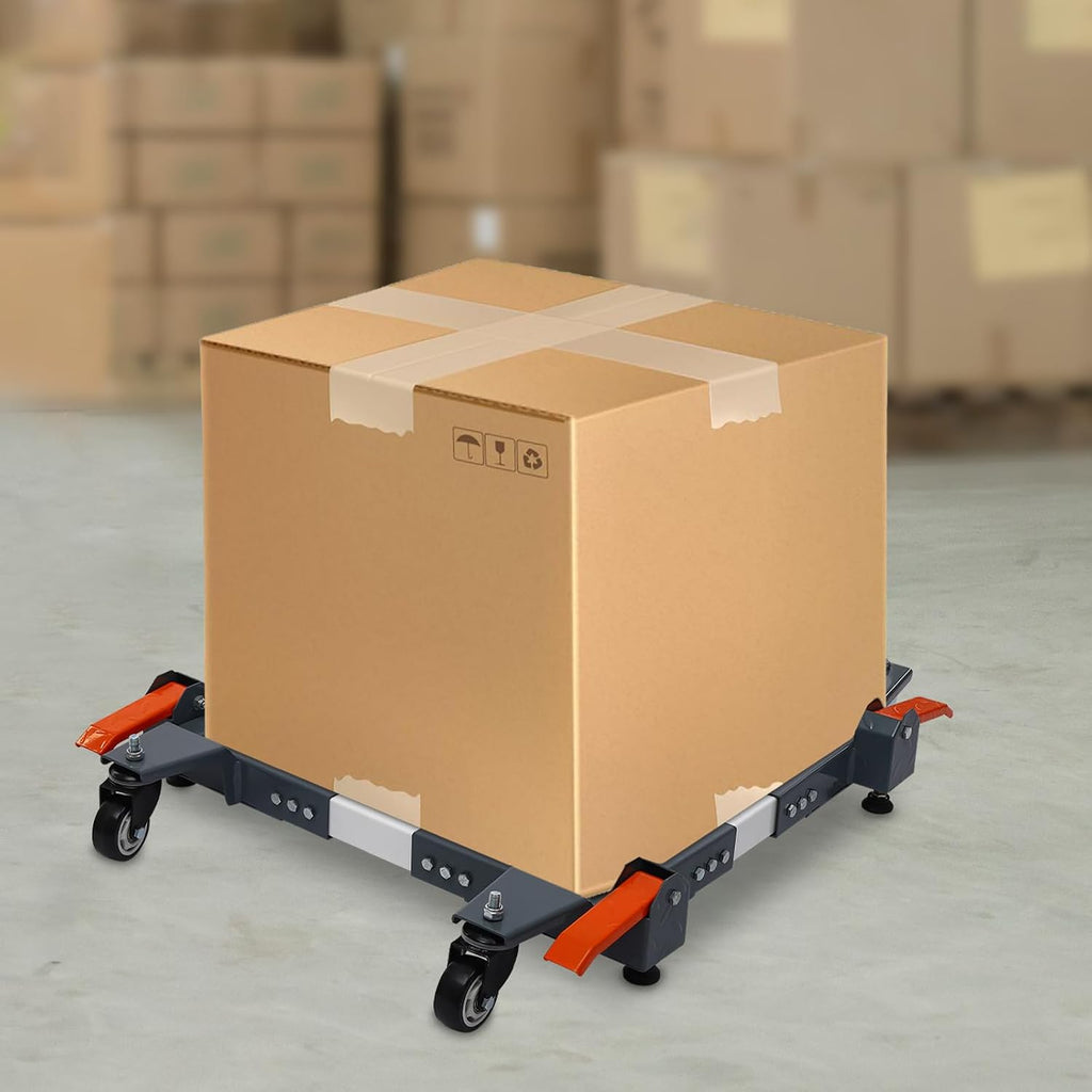Universal Mobile Base, Heavy Duty Adjustable Mobile Base w/4 Wheels, 1500 Lbs Mobile Base for Shop Equipment Home Appliances Mechanical Devices, Grey
