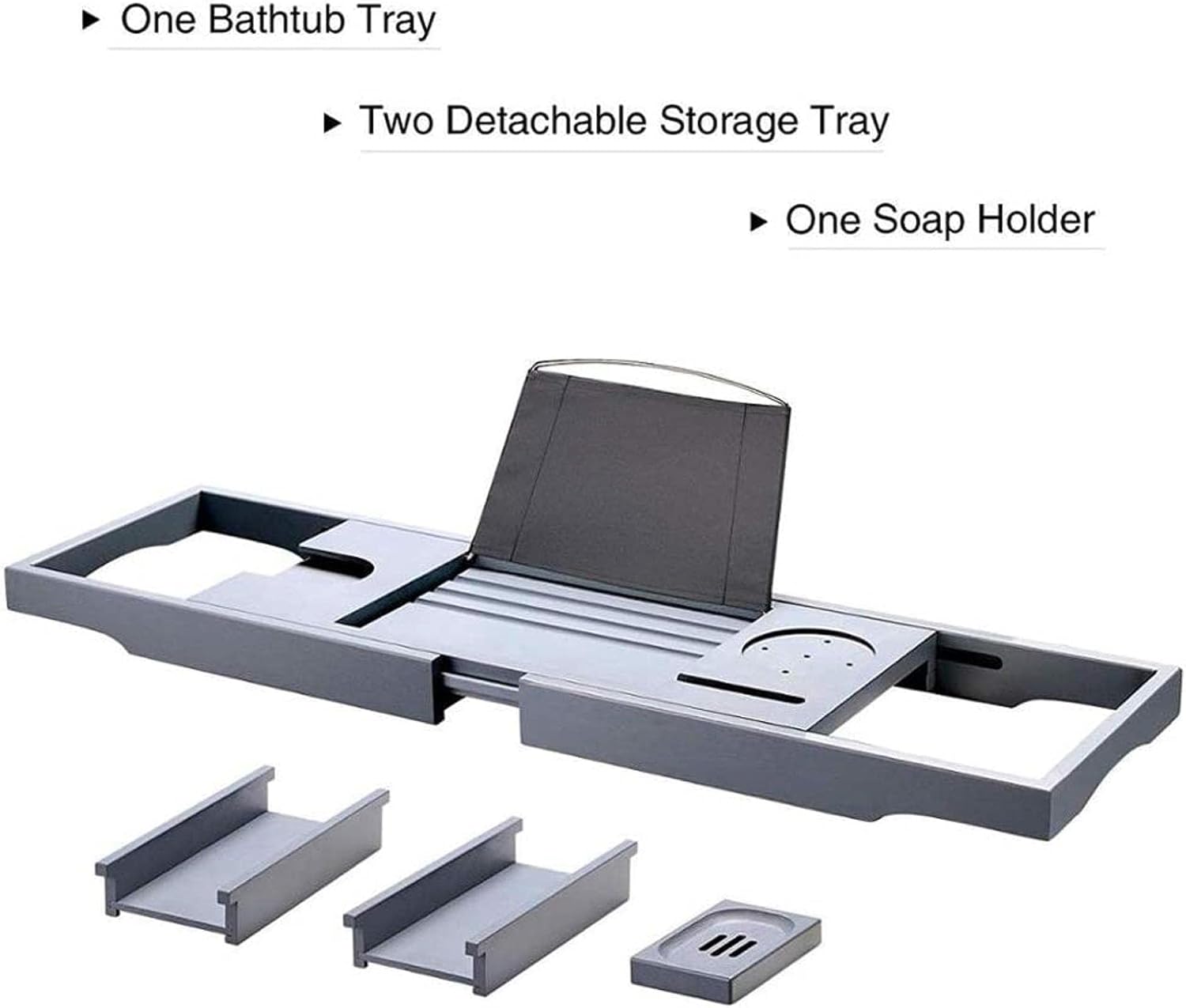 Bamboo Bathtub Caddy Tray with Glass Holder Expandable Design for Most Bathtubs Sturdy Stylish and Pink 75 110 * 23 * 5cm