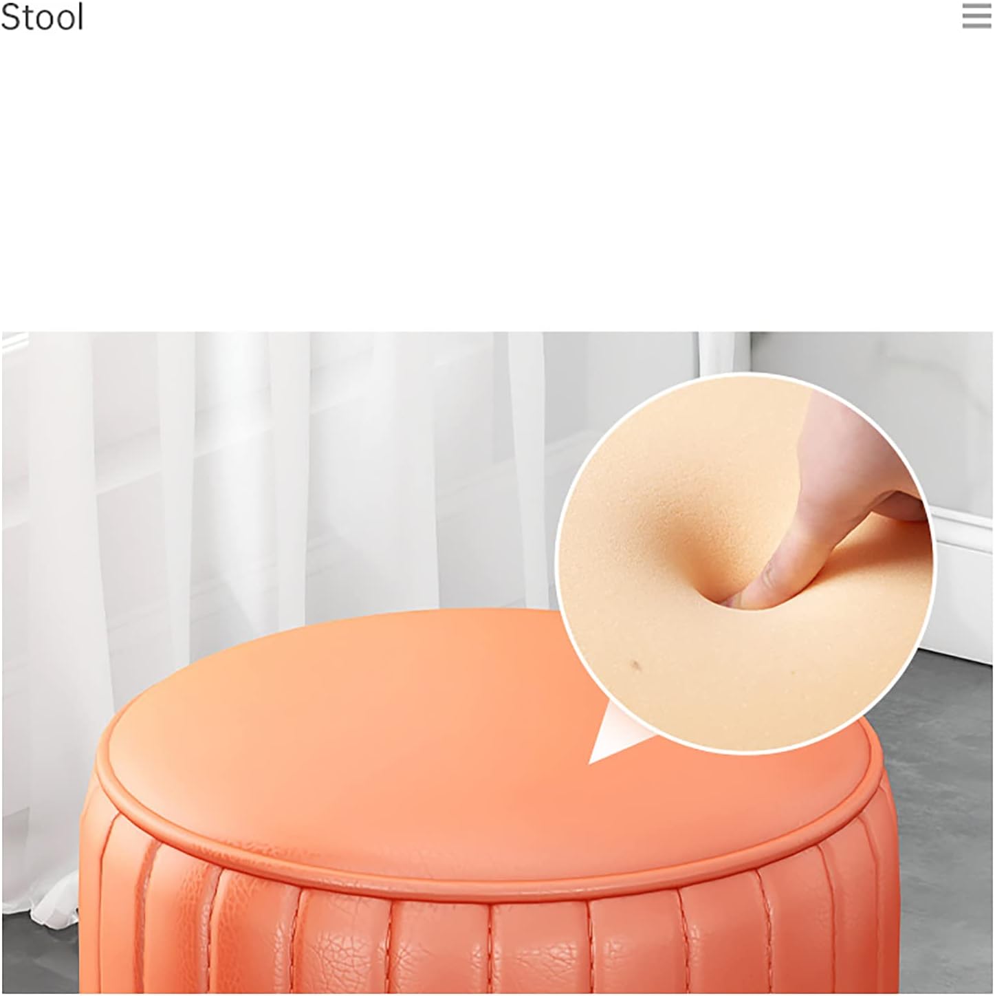BTZHY Vanity Chair,Faux Leather Vanity Stool, Upholstered Make up Bench, Foot Stool, Vanity Chair Tufted Footrest Stool Makeup Stool for Living Room, Dressing Room,B,35cm
