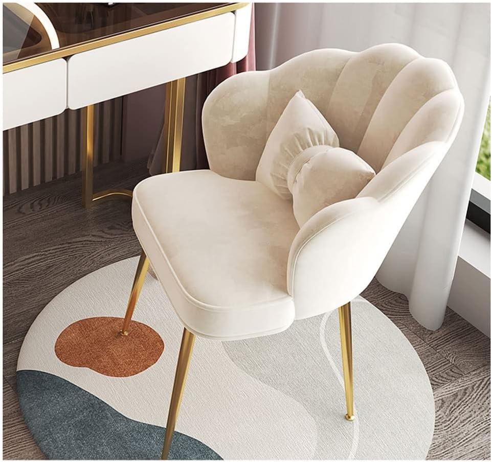 Vanity Benches Dresser Set Bedroom Modern Dresser Simple Small Apartment Dresser with LED Round Mirror, Stool, Two Drawers (Color : A)
