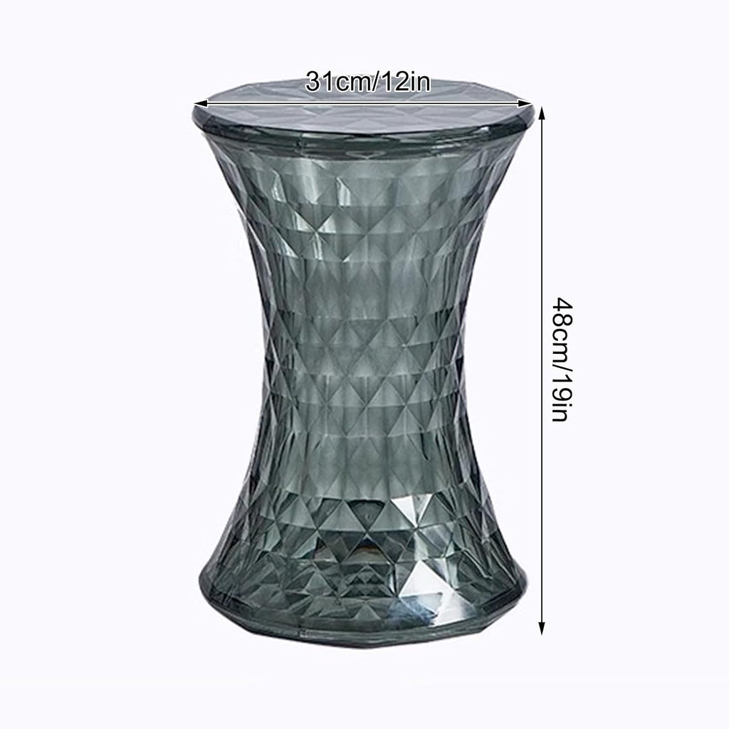 Acrylic Transparent Drum Table, Diamond Shaped Modern Vanity Stool/Side Table, Rounded and Soft Corners, Stable Support for Chair Feet, for Indoor and Outdoor Use(Orange)