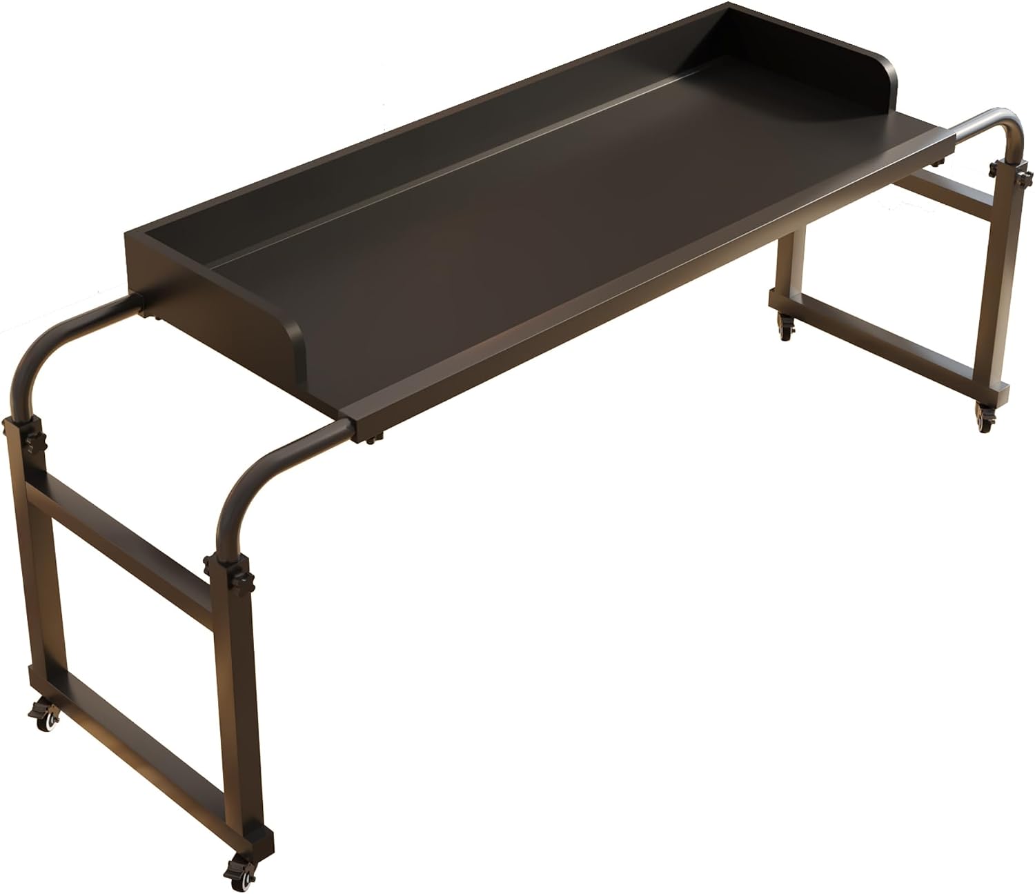 TigerDad Overbed Table with Wheels Overbed Desk Over Bed Desk King Queen Bed Table Overbed Laptop Table Over Bed Table with Wheels(Black)