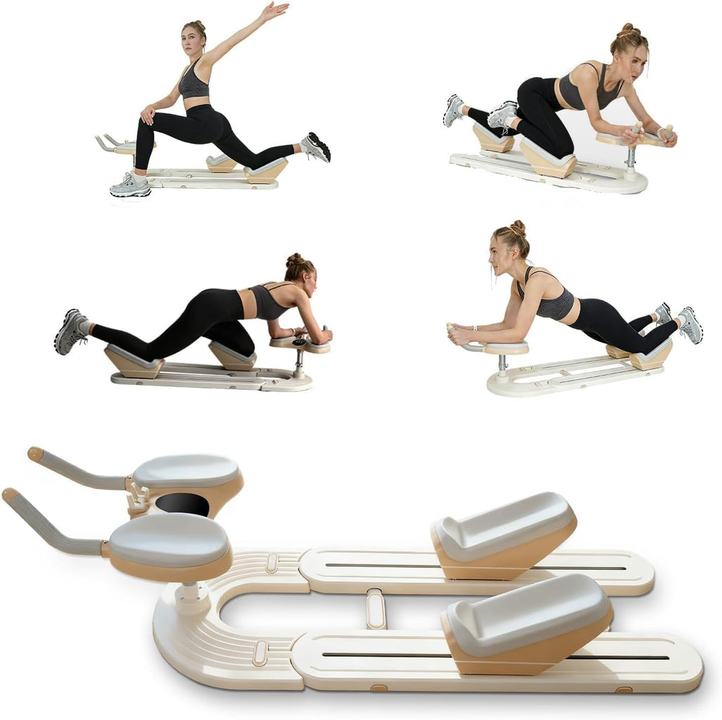 Spine Twist and Stretch Trainer, Detachable Back Stretcher Machine, Adjustable Exercise Equipment for Lower Back Pain Relief, Spine Decompression, Leg Stretching & Core Activation