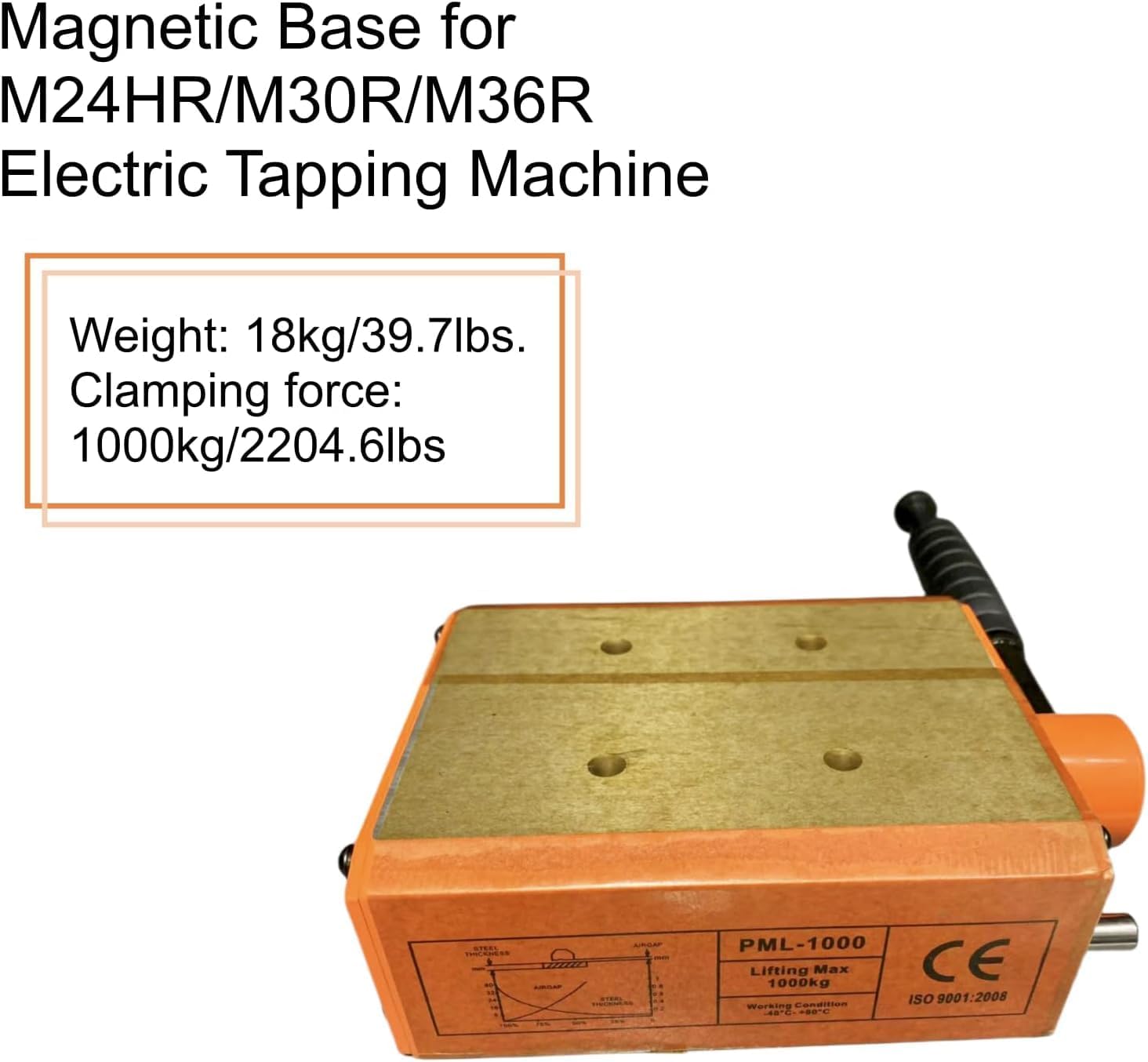 Magnetic Base for Tapping Arm Electric Tapping Machine Mobile Base Magnet for M24HR/M30R/M36R Tapping Machine.