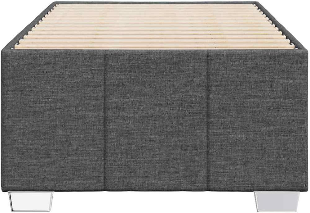 Modern Twin Bed Frame with Dark Gray Polyester Upholstery, Engineered Wood and Plywood Construction for Sturdy Support, Breathable Fabric for Enhanced Comfort, Easy Assembly