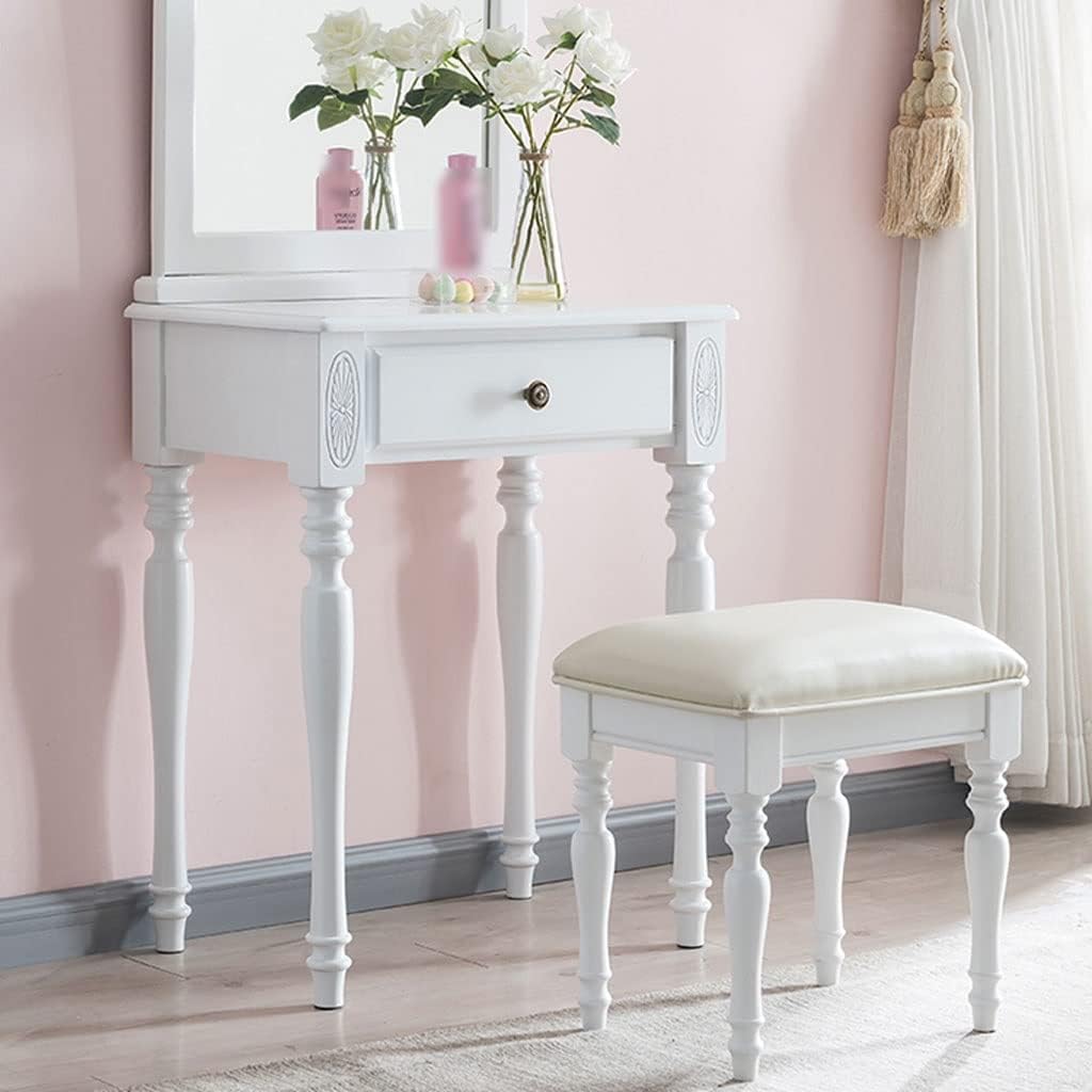 Vanity Benches Dressing Table Set Bedroom Dressing Table Modern Minimalist Vanity Table, Dressing Table + Makeup Stool + Drawer (Color : A)