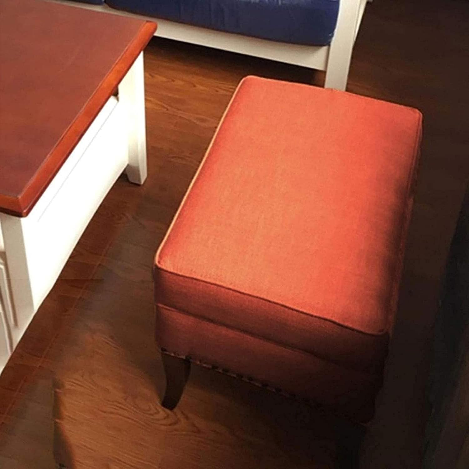 BTZHY Vanity Chair,Foot Stool Ottoman Box Burlap Storage Ottomans Change Shoe Bench Bed End Stool Makeup Stool Seat Bench