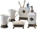 Vanity Bathroom Decor, Set of 5 Bathroom Accessory Set Home Bathroom Ceramic Accessory Set of Vintage Design Creative Ceramic Housewarming Gift