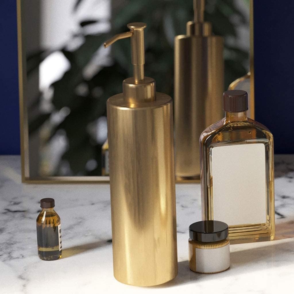 Vanity Bathroom Decor, 4-Piece Stainless Steel Bathroom Accessories Set Soap Dispenser/Toothbrush Holder/Soap Dish/Tumbler Bathroom Products Housewarming Gift