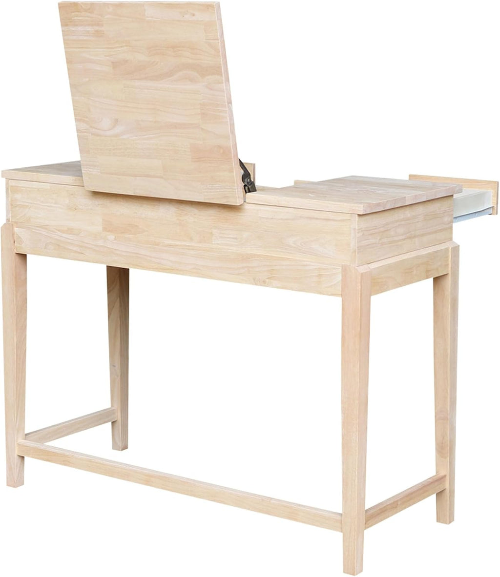 Solid Wood Vanity Table, Unfinished