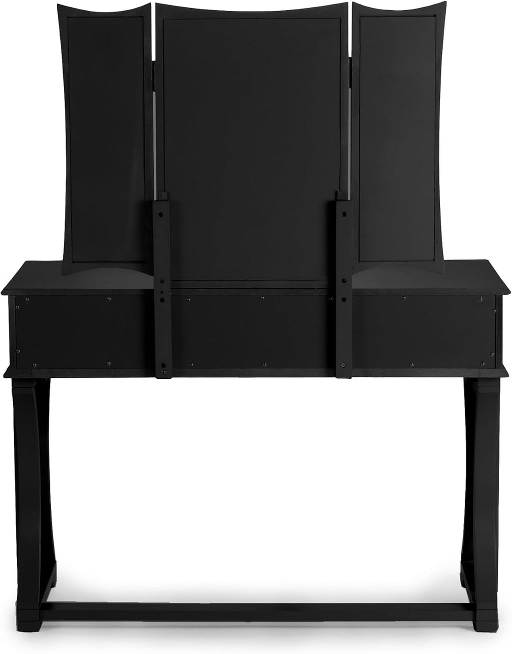 Poundex Bobkona Edna Vanity Set with Stool, Black