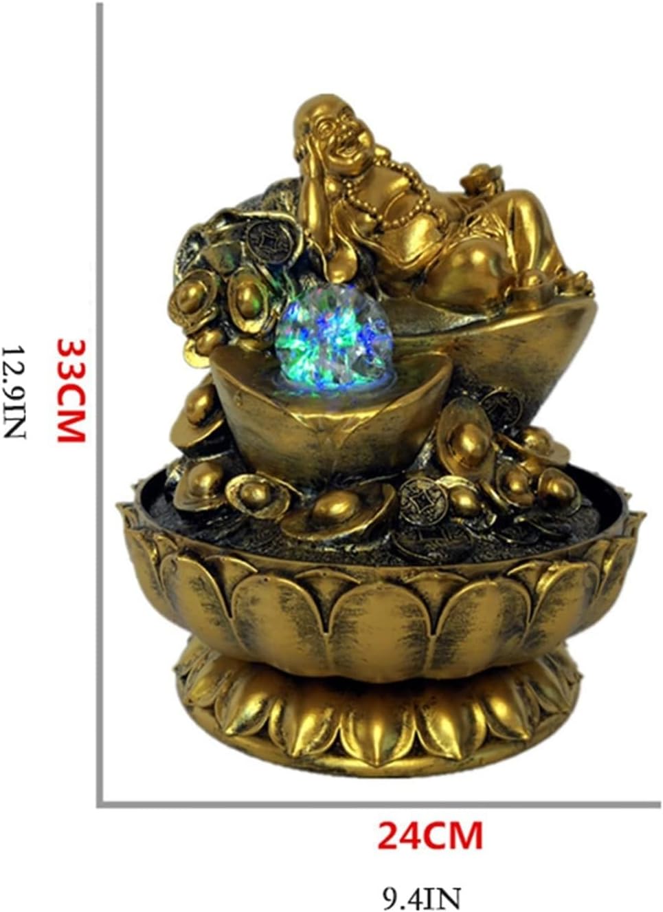 Small Indoor Water Fountain Water Features Outdoor Tabletop Fountain Zen Buddha Tabletop Fountain - Sitting Buddha Indoor Tabletop Fountain 12.9 Inches