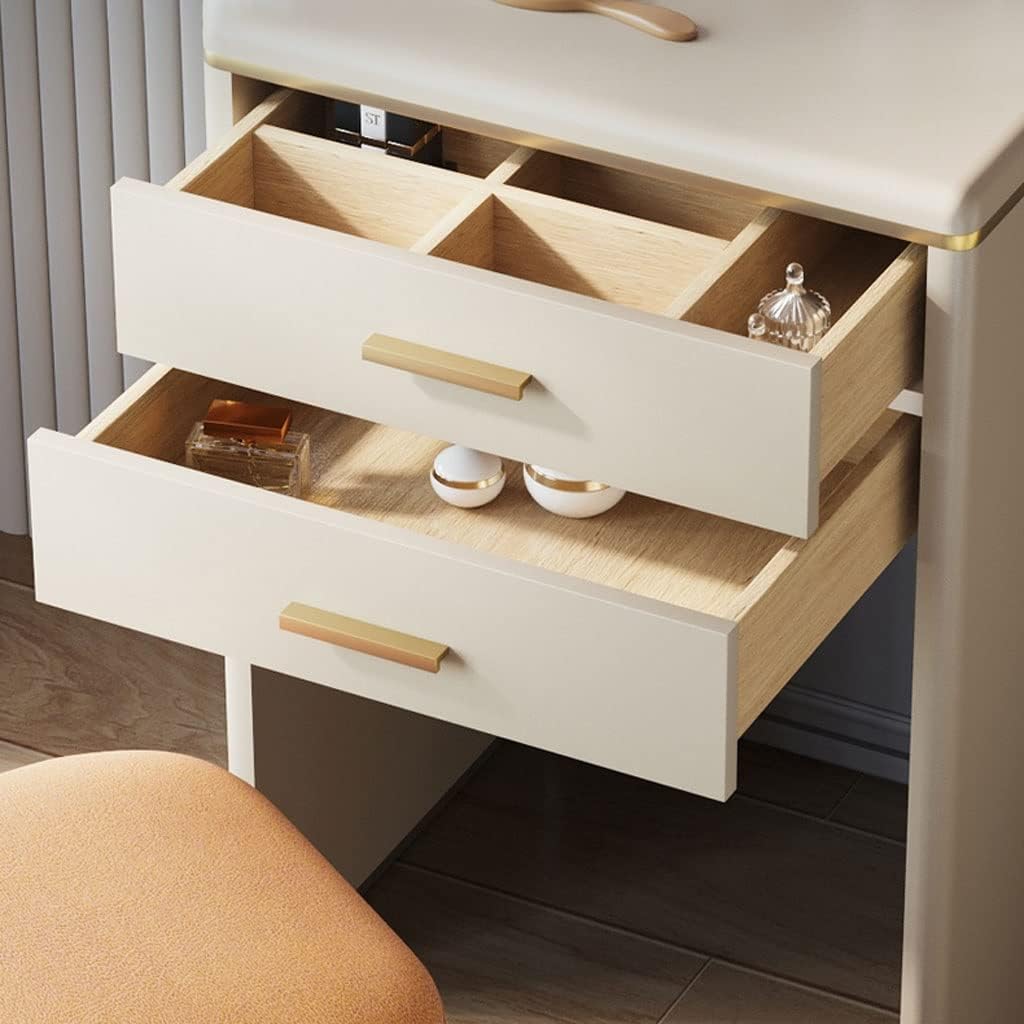 Vanity Benches Vanity Desk Set Ladies Fashion Dresser Bedroom Modern Dresser Bedroom Makeup Jewelry Organizer with Mirror, Stool (Color : A)