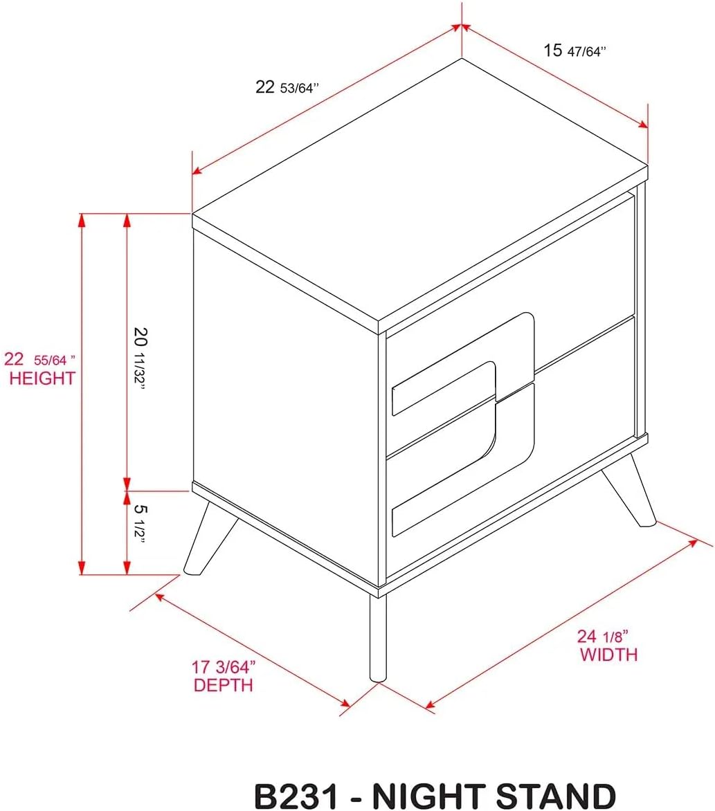 KB Designs - 4-Piece Bedroom Set, Dresser with Mirror, Chest and Nightstand, Modern White and Gold Furniture with LED Headboard and Contemporary Storage Features, King Size