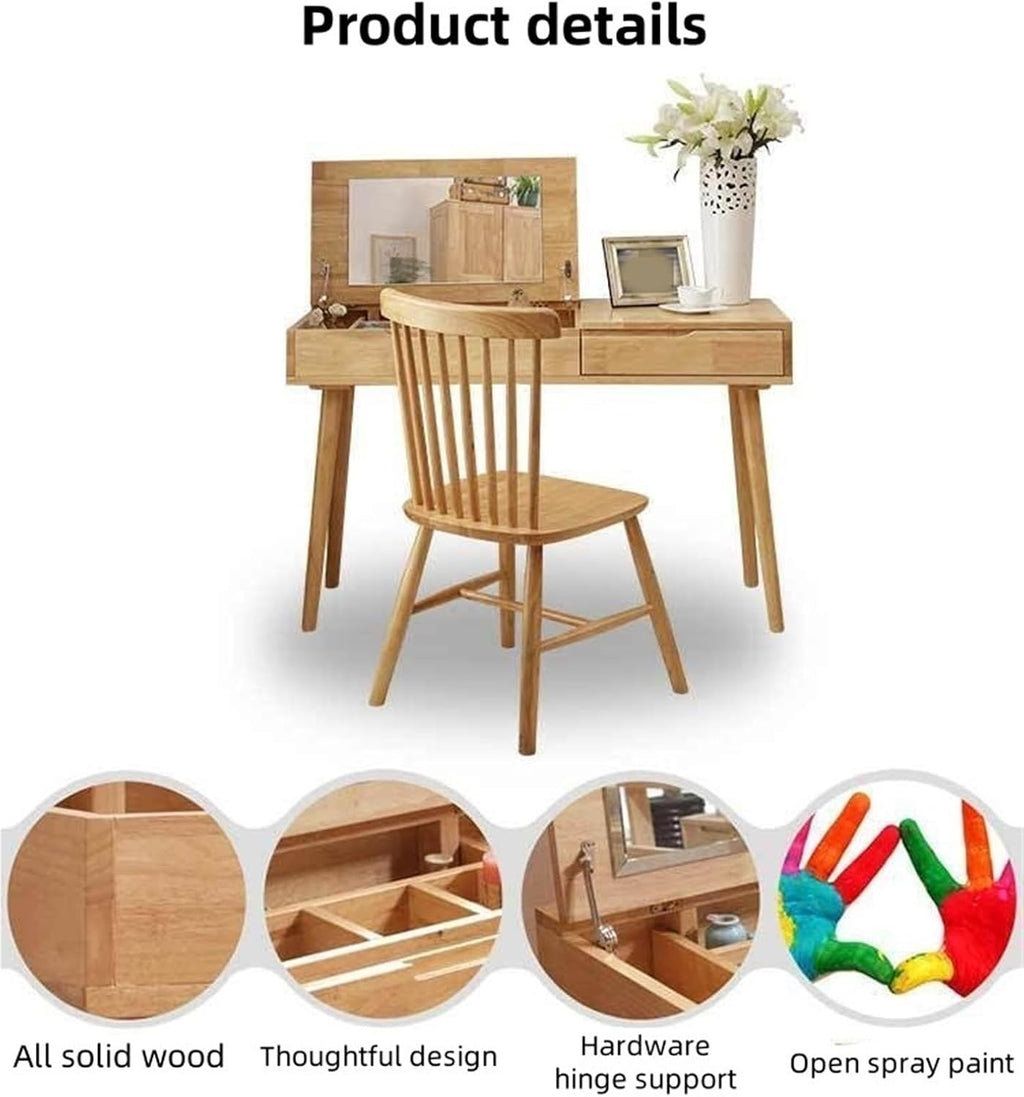 Dressing Table with Large Drawer Stylish Corner Vanity Desk with Mirror Flip up Modern Dressing Table with Jewelry Storage Cabinet for Bedroom Writing Desk,for Bedroom
