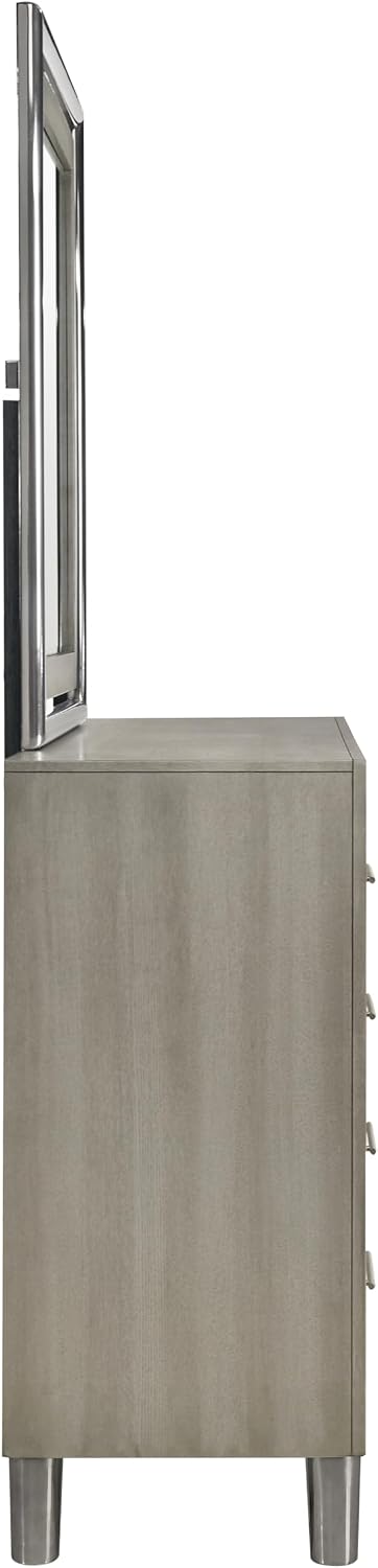 New Classic Furniture Lennox 4Pc Wood King Bedroom Set w Nightstand, Gray