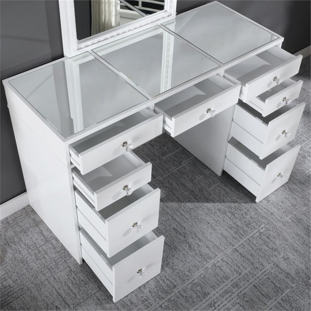Furniture of America Galveston Solid Wood 3-Piece Vanity Set in White