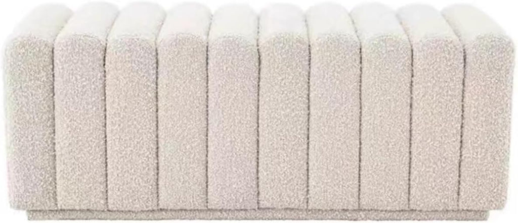 End of Bed Bench Bedroom Bench, Boucle Fabric Bench for End of Bed and Entryway, Loveseat Ottoman Footstool Bedroom Bench Vanity Bench Indoor Bench Entrance Bench(110 * 50 * 40)