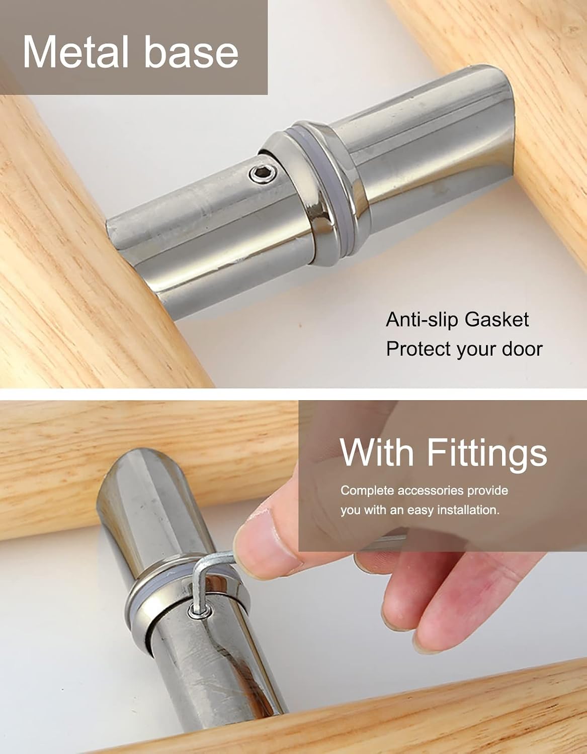 Modern Brown Wooden H Shaped Sliding Barn Door Handle Set for Interior and Exterior Doors 100cm and 60cm Barn Door Hardware Push Pull Handle