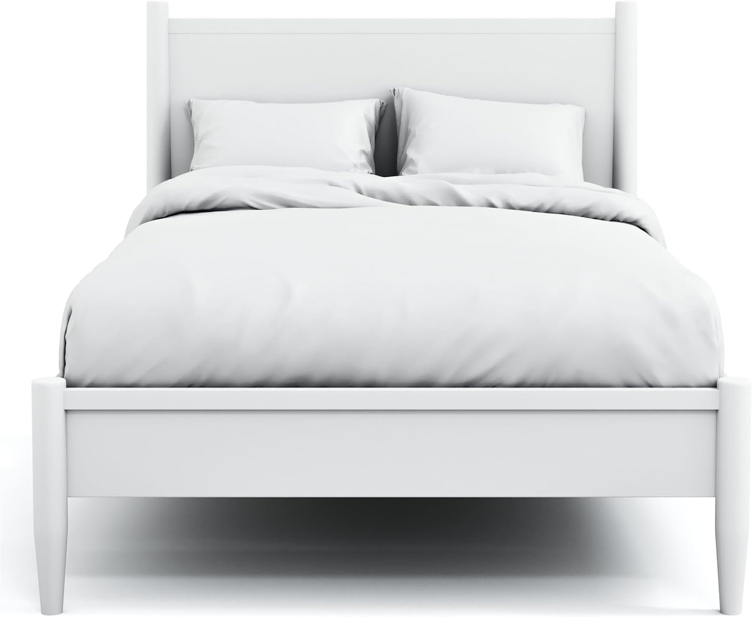 Furniture of America FOA Belkor 2-Piece White Solid Wood Bedroom Set - King + Nightstand